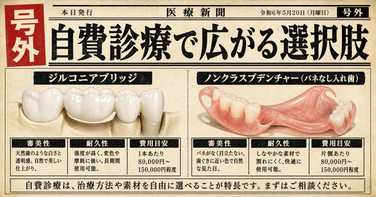 見た目や耐久性にこだわるなら知っておきたい自費診療の選択肢