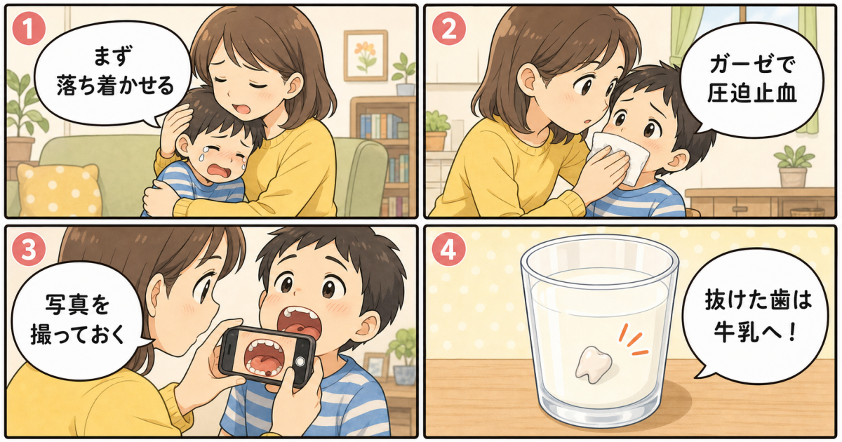 子供が歯を打った直後にやるべき応急処置【4ステップ】